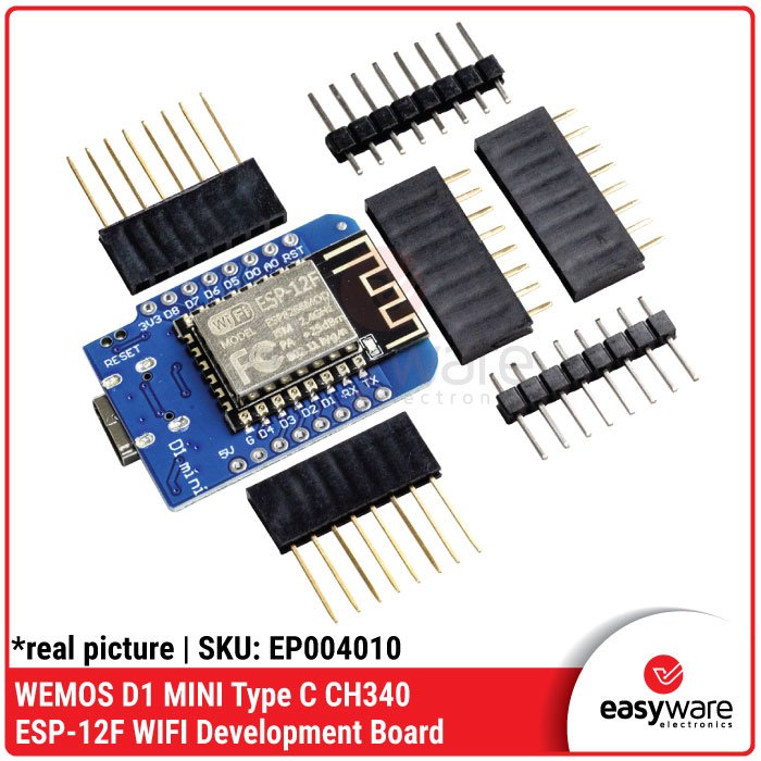 WEMOS D1 MINI ESP8266 ESP-12F WiFi Board – Micro USB / Type C CH340 / FT232 - Image 2