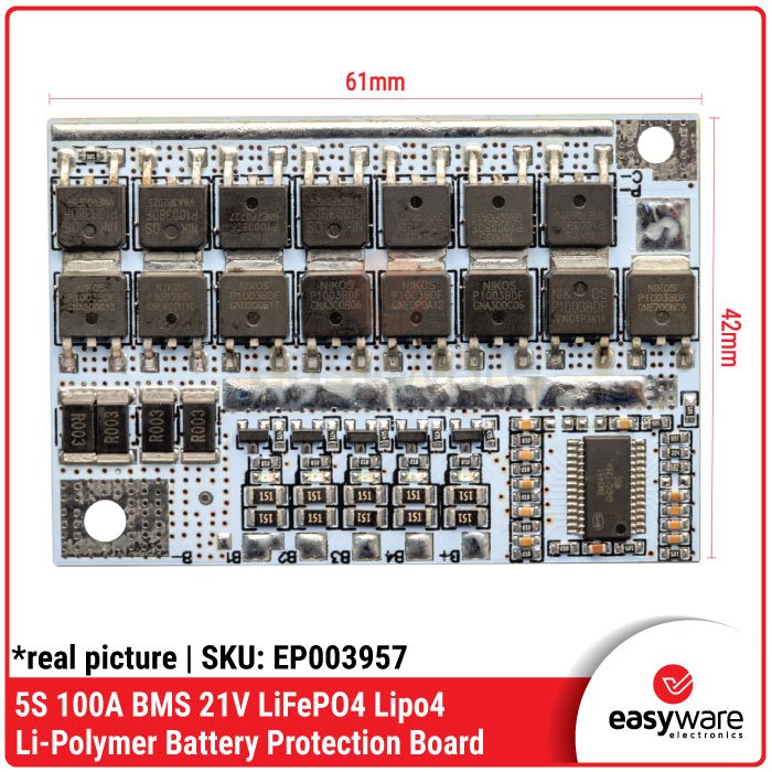 BMS 3S 4S 5S 100A 12.6V 16.8V 21V LiFePO4 Lipo4 Li-Polymer Battery Protection Board High Current - Image 10
