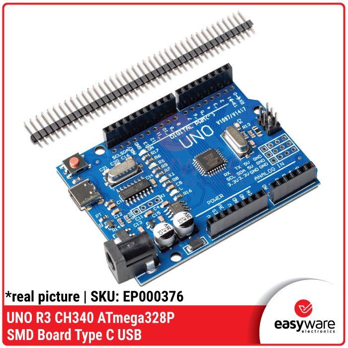 Arduino UNO R3 Clone CH340 CH340G SMD Type B Type C USB SMD Board - Image 2