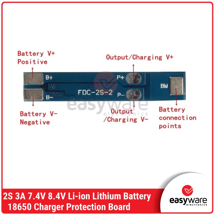 BMS 2S 3A Li-ion Lithium Battery 7.4V 8.4V 18650 Charger Protection Board Module - Gambar 4