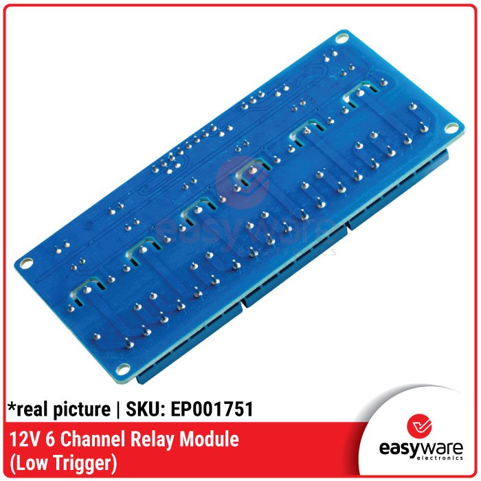Modul Relay 6 Channel 12V Low Trigger – Relay Board untuk Kontrol Arduino dan Mikrokontroler - Image 3