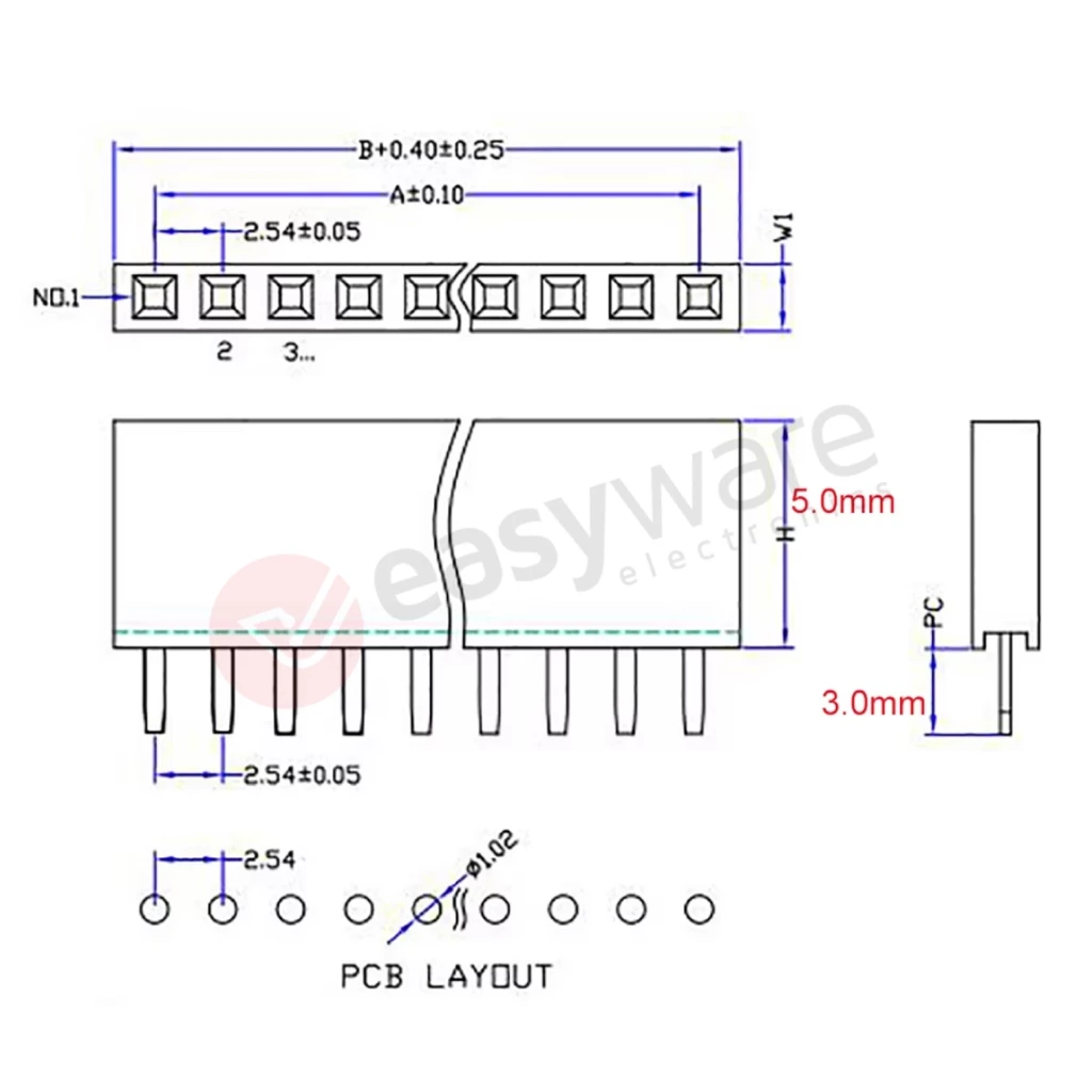 2.54mm Pin Header Female 1x2P 1x3P 1x4P 1x5P 1x7P/8P/9P/10P/12P/16P/20P Stackable Header 2 Pin 3 Pin Female Header Strip 2P 3P 4P 5P 6P - Image 2