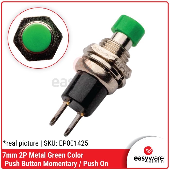 Push Button Switch DS-110 3A 250V Momentary – Saklar Tekan Lepas 7mm Metal - Image 5