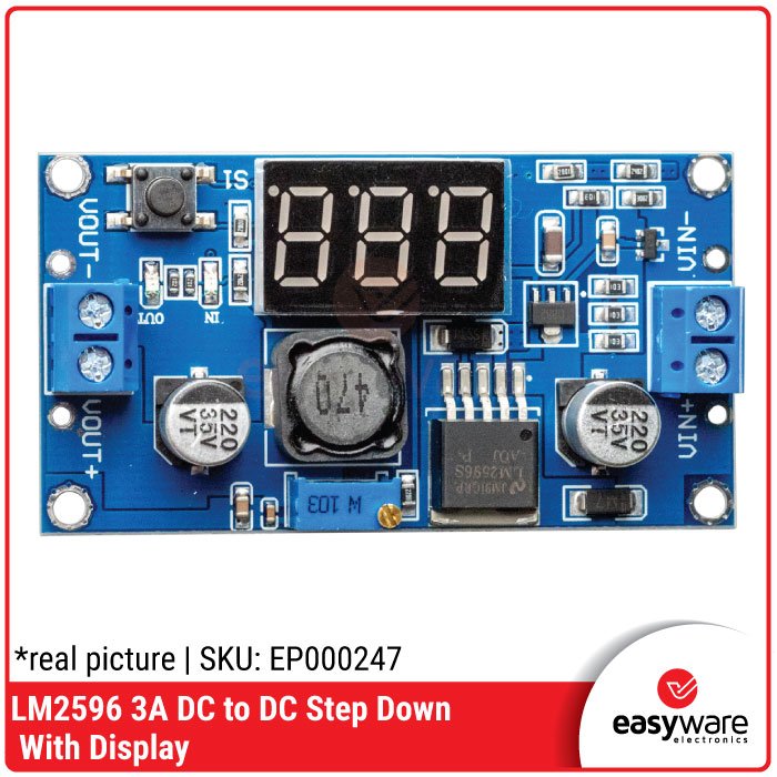 Modul Step Down LM2596 3A dengan Voltmeter: Input 4-40V, Output Adjustable 1.3-37V - Image 2