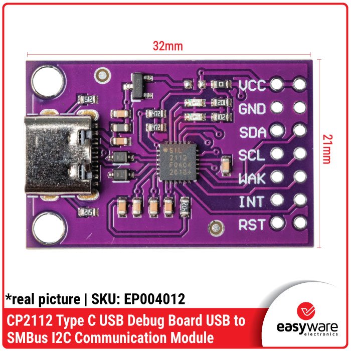 CP2112 Debug Board USB to SMBus I2C Communication Module – Type C / Micro USB - Image 2