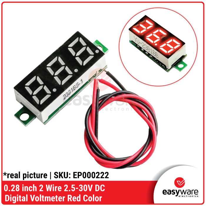0.28 inch DC LED Digital Voltmeter 0-100V 3 Wire Voltmeter 2.5-30V 2 Wire Voltage Meter Auto Car Mobile Power Voltage Tester Detector 12V Red Green Blue - Image 7