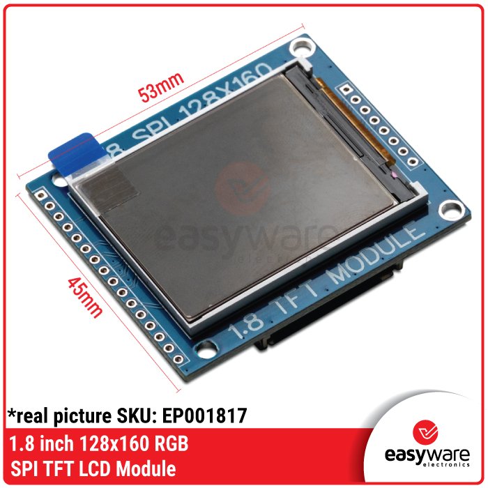 Modul LCD TFT 1.8 Inch 128×160 RGB SPI Serial – Driver ST7735 - Image 3