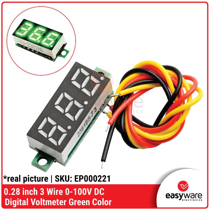 0.28 inch DC LED Digital Voltmeter 0-100V 3 Wire Voltmeter 2.5-30V 2 Wire Voltage Meter Auto Car Mobile Power Voltage Tester Detector 12V Red Green Blue - Image 8