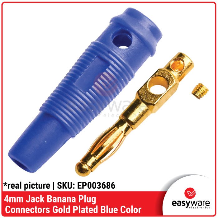 Banana Plug 4mm Gold Plated – Konektor Jack Audio & Power Supply Merah Kuning Hijau Biru Hitam Putih - Image 6