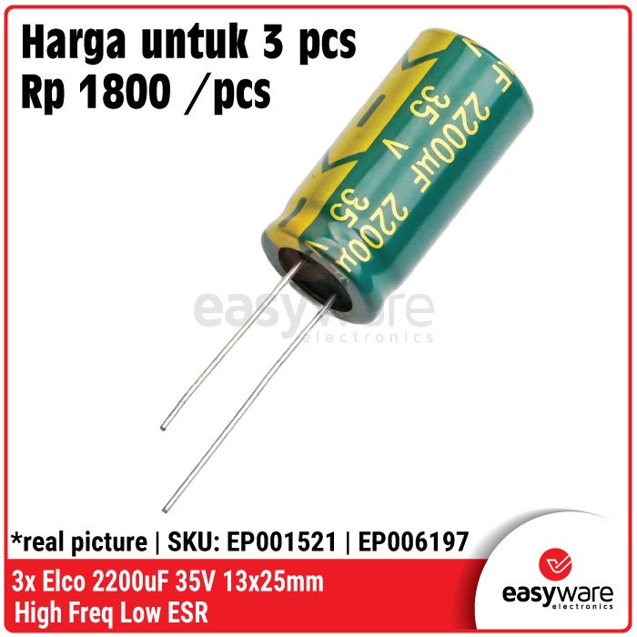 3Pcs Elco High Frequency 100V 35V 25V Low ESR 100uF 1000uF 2200uF – Kapasitor Elektrolit Berbagai Varian - Image 3
