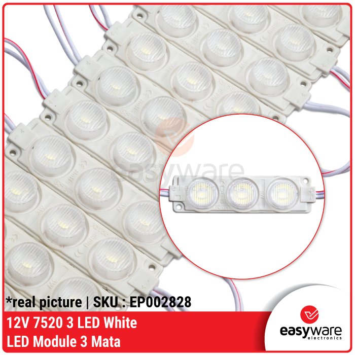 Modul LED 3 Mata 7520 – Lampu LED 12V dan 24V Warna Merah, Hijau, Biru, Kuning, Putih - Image 5
