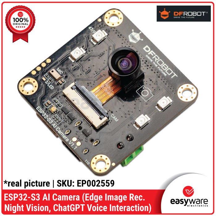 DFRobot ESP32-S3 ESP32 S3 AI Camera Module Edge Image Recognition, Night Vision, ChatGPT Voice Interaction - Image 2