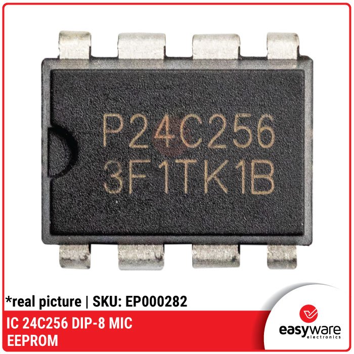 IC 24C256 DIP-8 – Chip Memori EEPROM 256Kbit I2C MIC - Image 2