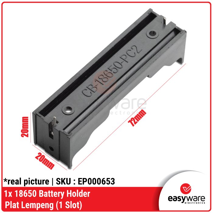 18650 Battery Holder plat 1 Slot 2 Slot 3 Slot 4 Slot With Wire Dudukan Baterai Plat Lempeng Kotak Baterai dengan kabel 18650 Li-ion - Image 16