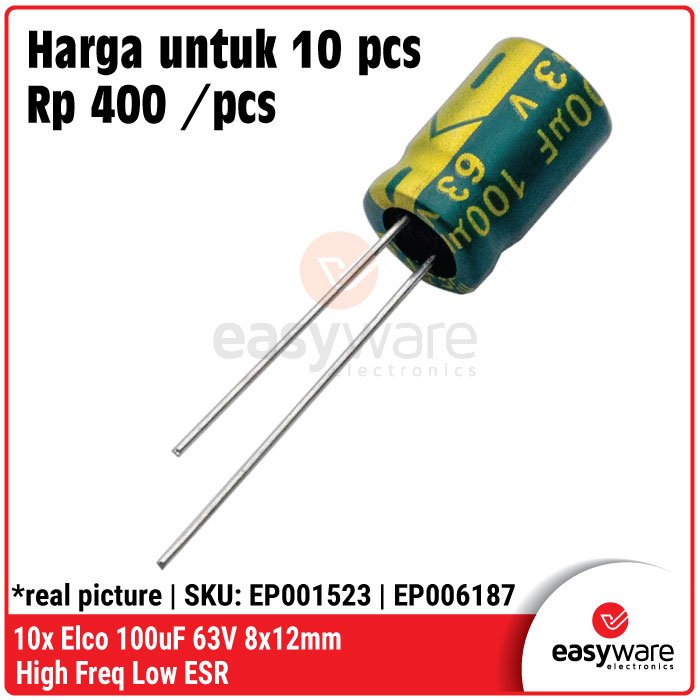 10x Elco High Frequency Low ESR Elco 100uF/50V/63V 220uF/16V/25V/35V Elektrolit Kapasitor - Image 6