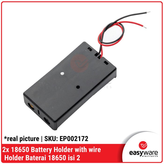 18650 Battery Holder plat 1 Slot 2 Slot 3 Slot 4 Slot With Wire Dudukan Baterai Plat Lempeng Kotak Baterai dengan kabel 18650 Li-ion - Image 2