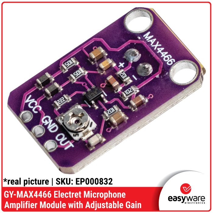 Modul Sensor Suara GY-MAX4466 Electret Microphone Amplifier – Gain Adjustable - Image 2