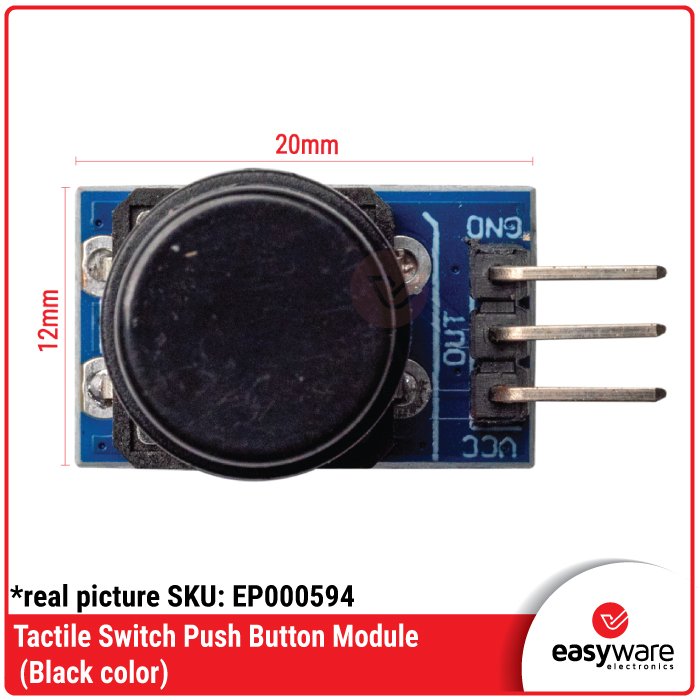 Modul Tactile Switch Push Button 12x12mm 3-Pin PCB – Red Green Blue Yellow Black - Image 3