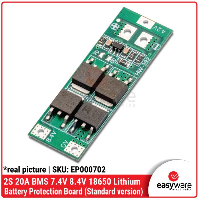 2S 20A BMS 7.4V 8.4V – Modul Proteksi Baterai Lithium 18650 (Standard / Balanced Version) - Image 2