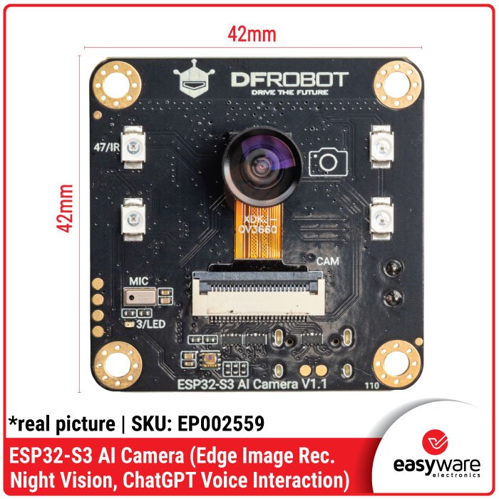 DFRobot ESP32-S3 ESP32 S3 AI Camera Module Edge Image Recognition, Night Vision, ChatGPT Voice Interaction - Image 5