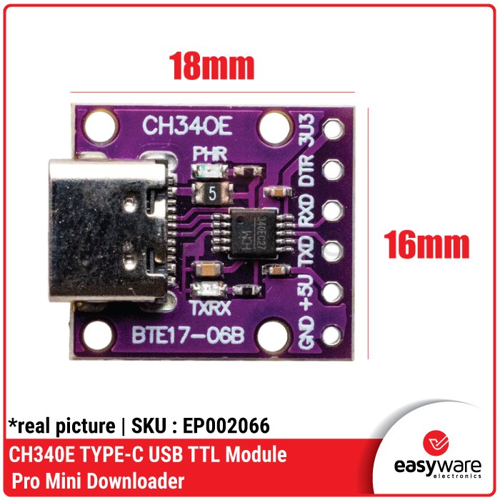 CH340E CH9340C USB to TTL Module Type-C – Pro Mini Downloader Converter Serial High Speed - Image 3