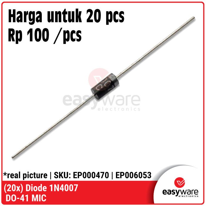 20pcs Dioda 1N4007 1A 1000V MIC – Rectifier Diode DO-41 High Quality