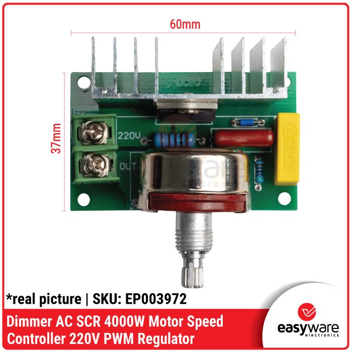 Dimmer AC 4000W SCR 220V Motor Speed Controller PWM Regulator Pengatur Daya - Image 3
