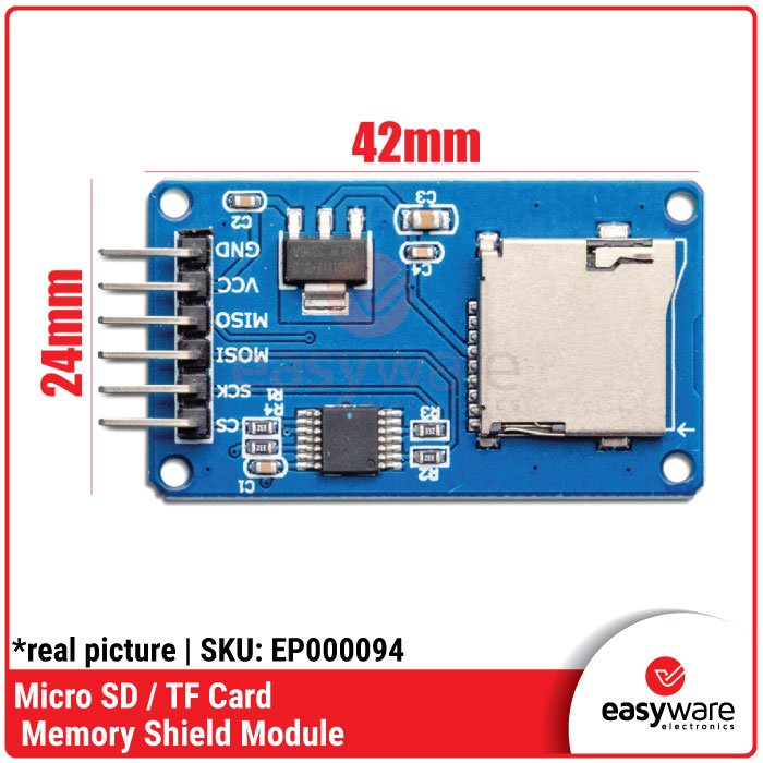 Micro SD Card Module TF Card Shield for Arduino – Modul Penyimpanan Data SPI 5V/3.3V - Image 2