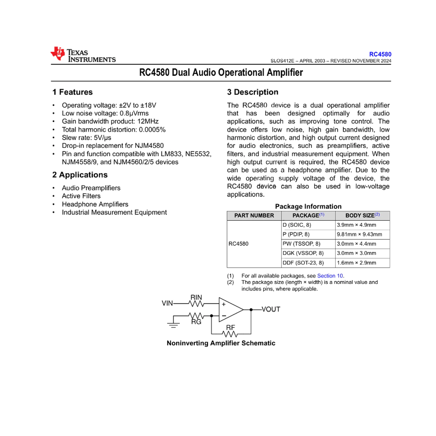IC Dual Op-Amp NJM4580M NJM4580E RC4580IDR – IC Audio SOP-8 / DMP-8 Original JRC & Texas Instruments - Image 10