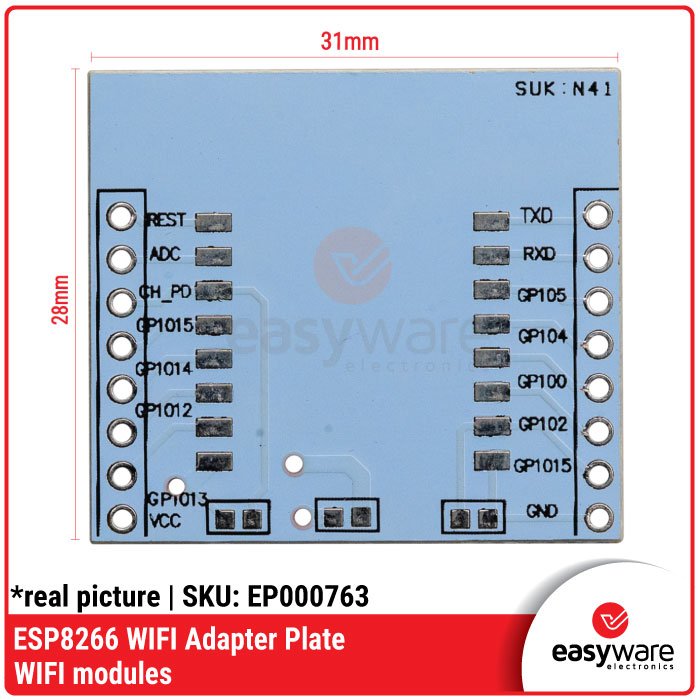 ESP-01 WiFi Module Adapter with 3.3V Regulator – Konverter ESP8266 for Arduino - Image 2