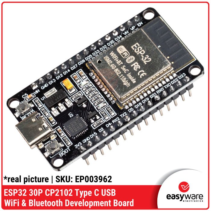 ESP32 ESP-32S 30P WiFi + Bluetooth Dual – CH340C CH9102x CP210x CP2102 Micro USB / Type C USB-C Developement Board - Image 8