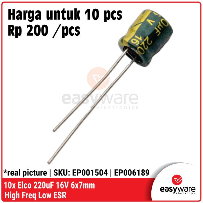 10x Elco High Frequency Low ESR Elco 100uF/50V/63V 220uF/16V/25V/35V Elektrolit Kapasitor - Image 5