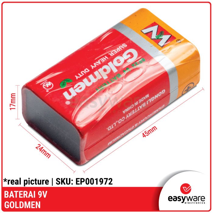 Baterai 9V GOLDMEN – Baterai Kotak 9 Volt PP3 untuk Multimeter, Smoke Detector, dan Elektronika - Image 2