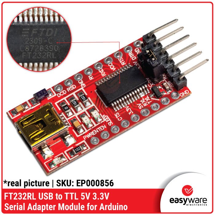 Modul FT232RL FTDI USB to TTL Serial Adapter – Converter 3.3V 5V Pilihan Mini USB / Type-C - Image 2