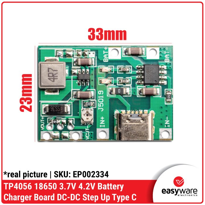 TP4056 Charger + Step Up Converter 18650 – Modul Power Bank DIY Micro USB / Type C - Image 3