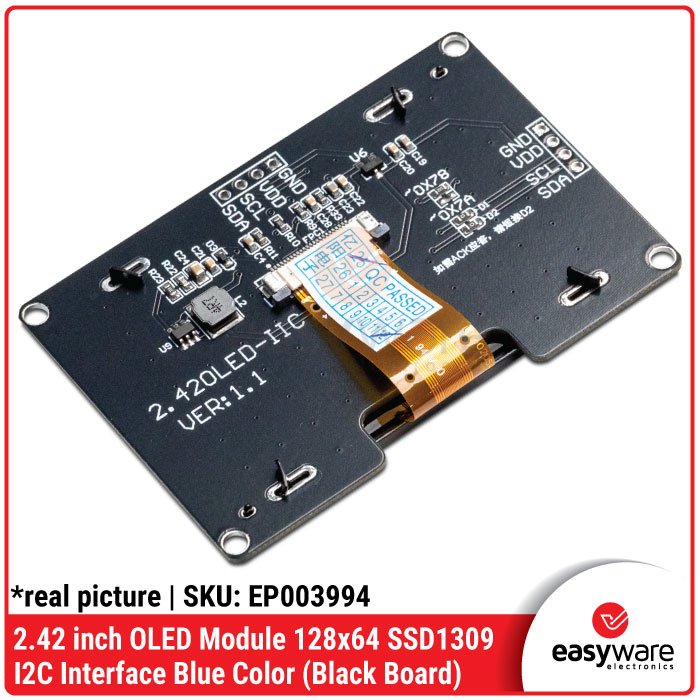 Modul OLED 2.42 Inch Display 128×64 SSD1309 I2C Blue Color (Black Board/Blue Board) Modul OLED 2.42″ Biru - Image 6