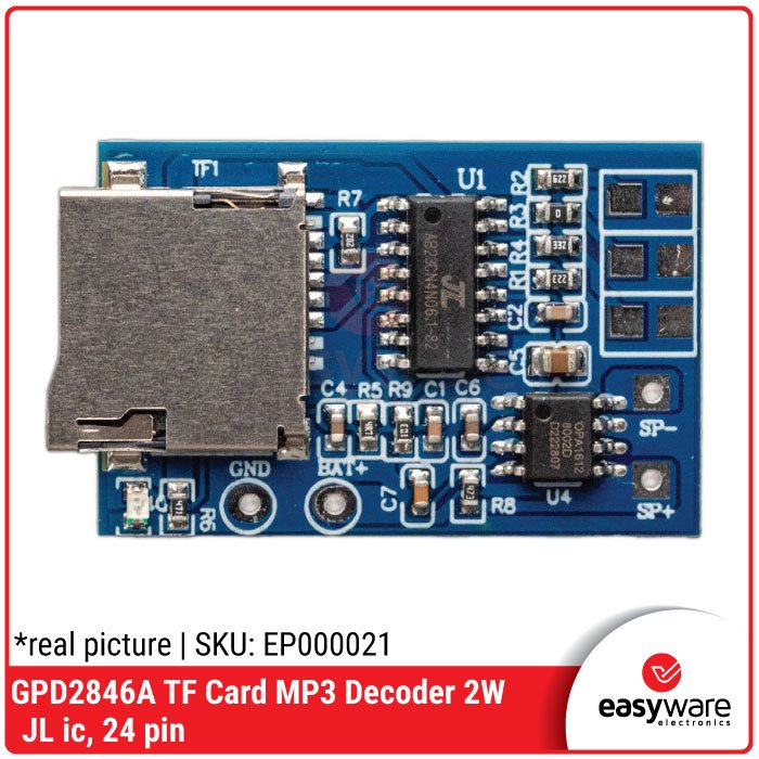 GPD2846A TF Card MP3 Decoder Board 2W Amplifier Module JL IC 16 Pin USB Audio Player - Image 2