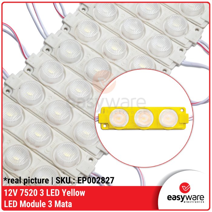 Modul LED 3 Mata 7520 – Lampu LED 12V dan 24V Warna Merah, Hijau, Biru, Kuning, Putih - Image 4