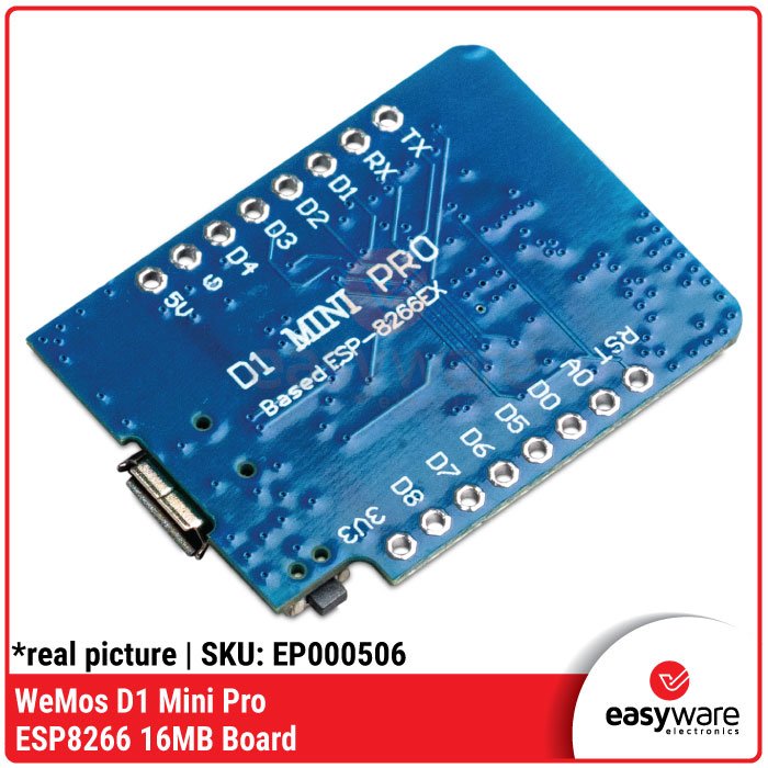 WeMos D1 Mini Pro ESP8266 16MB Board with External Antenna Connector - Image 3
