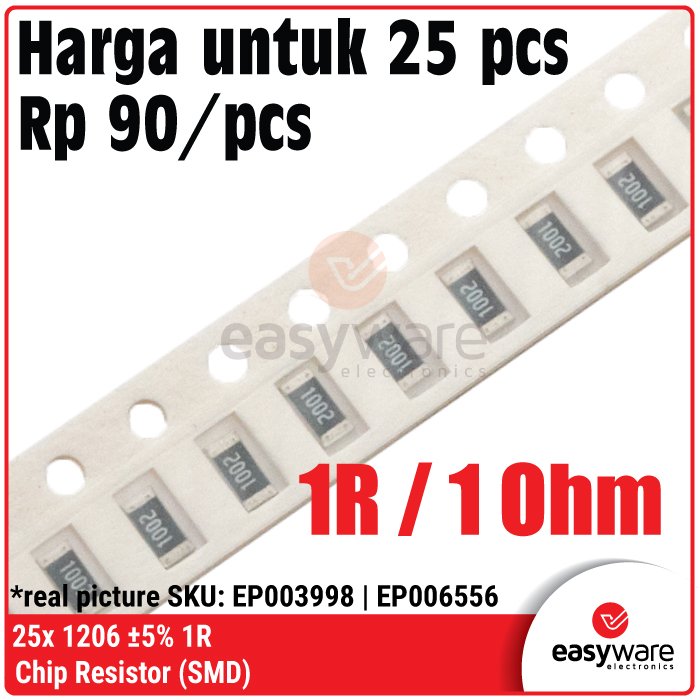 25pcs Resistor 1206 5% 0R 1R 1R5 1R8 2R4 2R7 3R3 5R6 8R2 15R 22R Chip Resistor SMD 1206 5% 1.5 Ohm 22 Ohm - Image 2