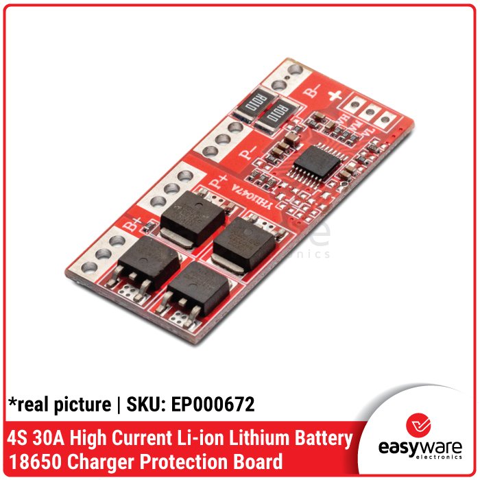 BMS 4S 30A High Current Lithium Battery Protection Board – Modul Charger 16.8V