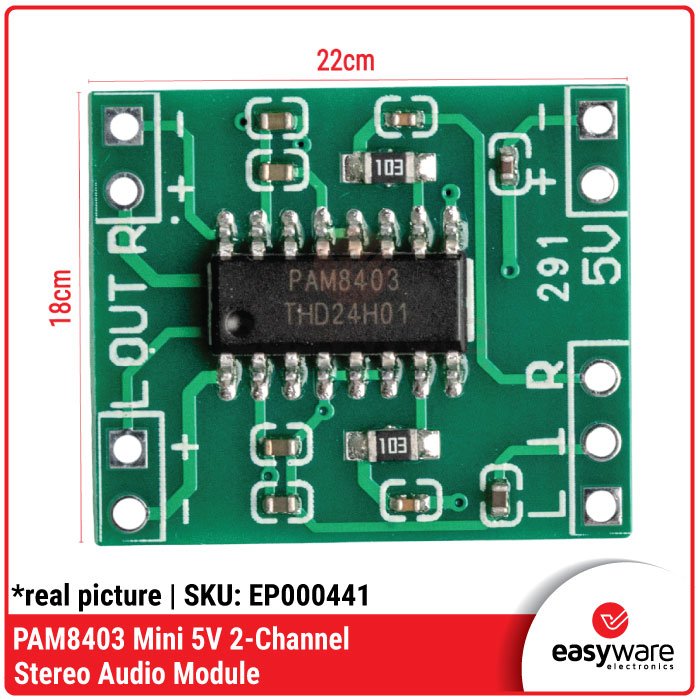 PAM8403 Mini 5V 2-Channel Stereo Audio Module – Amplifier Portabel 3W x 2 - Image 2