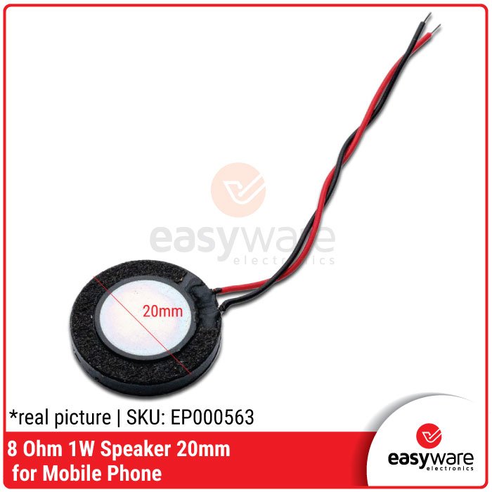 Speaker 8 Ohm 1W 20mm Mini Round for Mobile Phone DIY Audio Replacement - Image 2