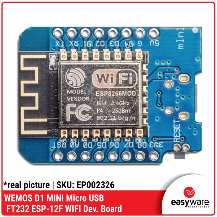 WEMOS D1 MINI ESP8266 ESP-12F WiFi Board – Micro USB / Type C CH340 / FT232 - Image 6