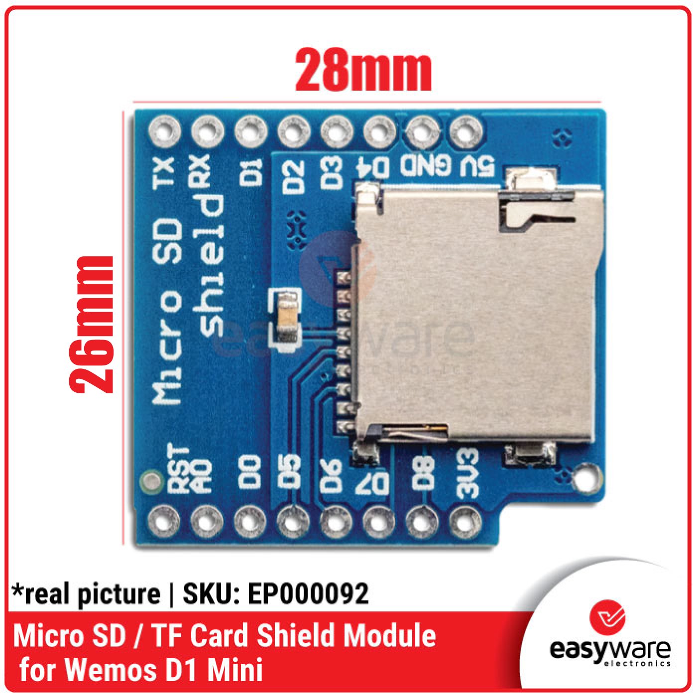 Modul Micro SD Card Shield Wemos D1 Mini IOT Data Storage - Image 3