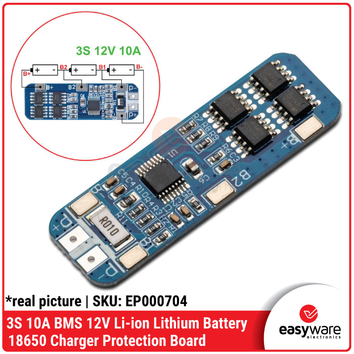 BMS 3S 10A 12V 18650 Lithium Battery Charger Board Protection Module - Gambar 5