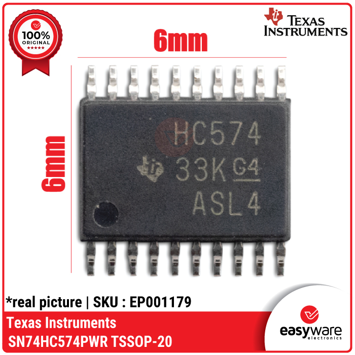 Texas Instruments SN74HC574PWR TSSOP-20 Octal Edge-Triggered D-Type Flip-Flops - Gambar 2