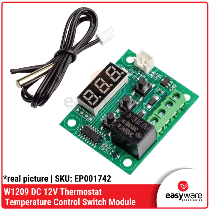 Modul Thermostat Digital W1209 DC 12V Pengatur Suhu Otomatis + Sensor