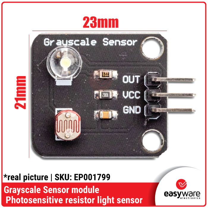 Grayscale Sensor Module Photosensitive Resistor Light Sensor Analog 3 Pin - Gambar 2