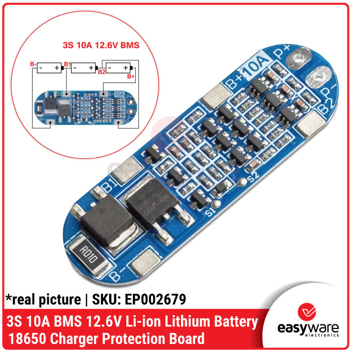 BMS 3S 10A 12V 18650 Lithium Battery Charger Board Protection Module - Gambar 2